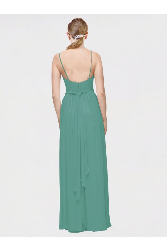 Chiffon V-Neck A-Line Icelandic Silver Bridesmaid Dress / Evening Dress Manchester