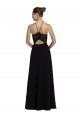 Soft Chiffon & Lace Halter Neck Keyhole Back A-Line Black Bridesmaid Gown Manchester