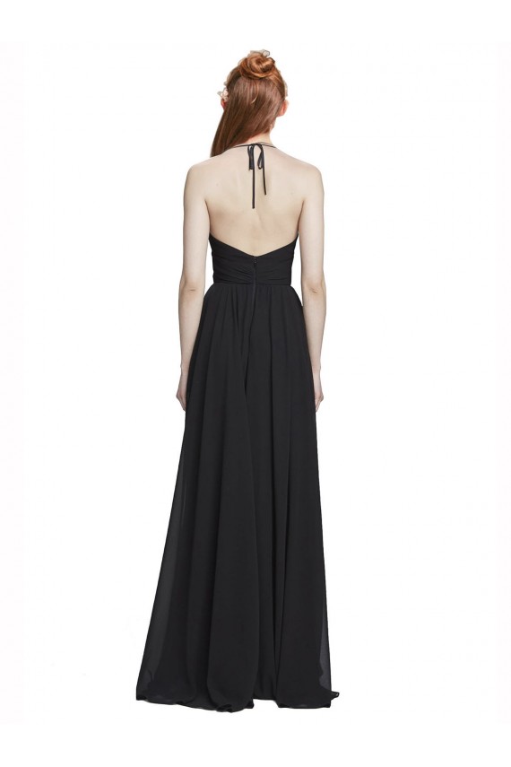 Chiffon V-Neck A-Line Dark Navy Formal Dress / Bridesmaid Dress Manchester