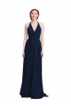 Chiffon V-Neck A-Line Dark Navy Formal Dress / Bridesmaid Dress Manchester
