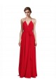 Chiffon V-Neck A-Line Red Bridesmaid Dress Manchester