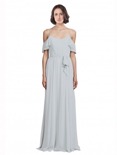 Soft Chiffon Spaghetti Straps A-Line Frost Formal Dress / Bridesmaid Dress Manchester