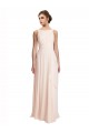 Chiffon High Neck V-Back A-Line Cream Pink Bridesmaid Dress / Evening Dress Manchester