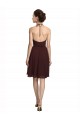 Soft Chiffon Halter Neck A-Line Burgundy Gold Bridesmaid Dress Manchester