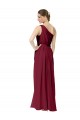 Chiffon One Shoulder A-Line Burgundy Bridal Party Dress / Evening Dress Manchester