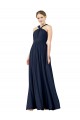 Chiffon V-Neck Princess Dark Navy Bridesmaid Gowns Manchester