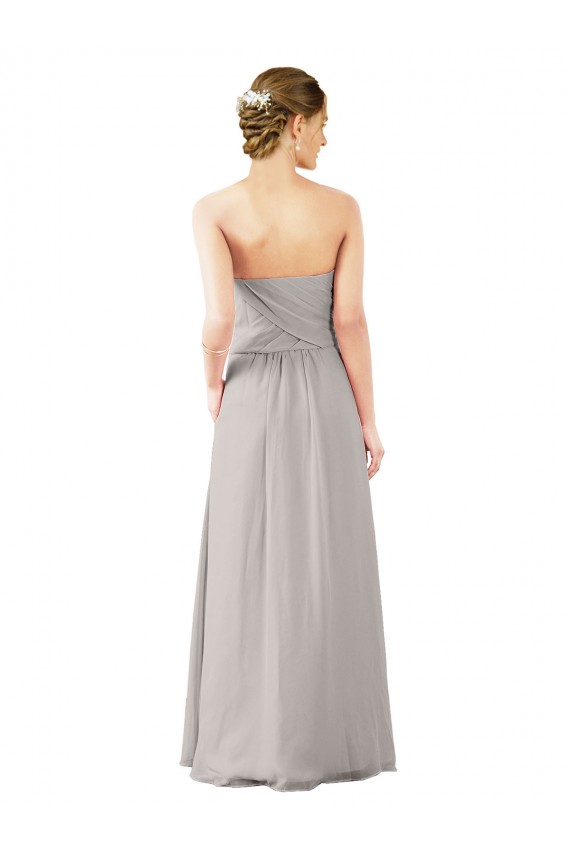 Soft Chiffon Strapless A-Line Oyster Silver Bridesmaid Dress Manchester