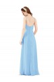 Soft Chiffon V-Neck Low Back Sheath Periwinkle Bridesmaid Dress Manchester