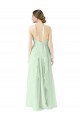 Soft Chiffon Halter Neck A-Line Sage Bridesmaid Dress Manchester
