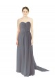 Chiffon Sweetheart Open Back A-Line Slate Grey Bridesmaid Dress / Evening Dress Manchester
