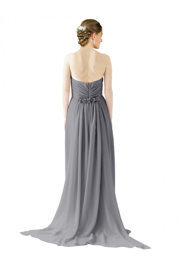 Chiffon Sweetheart Open Back A-Line Slate Grey Bridesmaid Dress / Evening Dress Manchester
