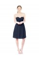 Soft Chiffon Sweetheart Open Back A-Line Dark Navy Bridesmaid Dress Manchester