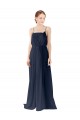 Chiffon Spaghetti straps Open Back A-Line Dark Navy Bridesmaid Dress / Evening Gowns Manchester