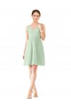 Soft Chiffon V-Neck A-Line Sage Bridesmaid Dress Manchester