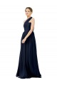 Chiffon One Shoulder A-Line Dark Navy Bridal Party Dress / Evening Dress Manchester