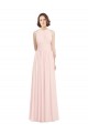 Soft Chiffon Halter Neck Keyhole Back A-Line Pink Bridesmaid Dress Manchester
