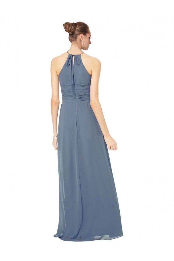 Soft Chiffon Halter Neck A-Line Midnight Green Bridesmaid Dress Manchester