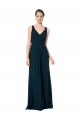 Soft Chiffon V-Neck A-Line Midnight Green Bridesmaid Dress Manchester