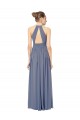 Chiffon Halter Neck Keyhole Back A-Line Royal Blue Bridesmaid Dress / Evening Dress Manchester