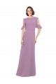 Soft Chiffon High Neck Open Back A-Line Dark Lavender Bridesmaid Dresses Manchester