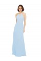 Soft Chiffon Halter Neck A-Line Light Sky Blue Wedding Party Dress Manchester