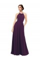 Chiffon Halter Neck Keyhole Back A-Line Grape Bridesmaid Dress / Evening Dress Manchester