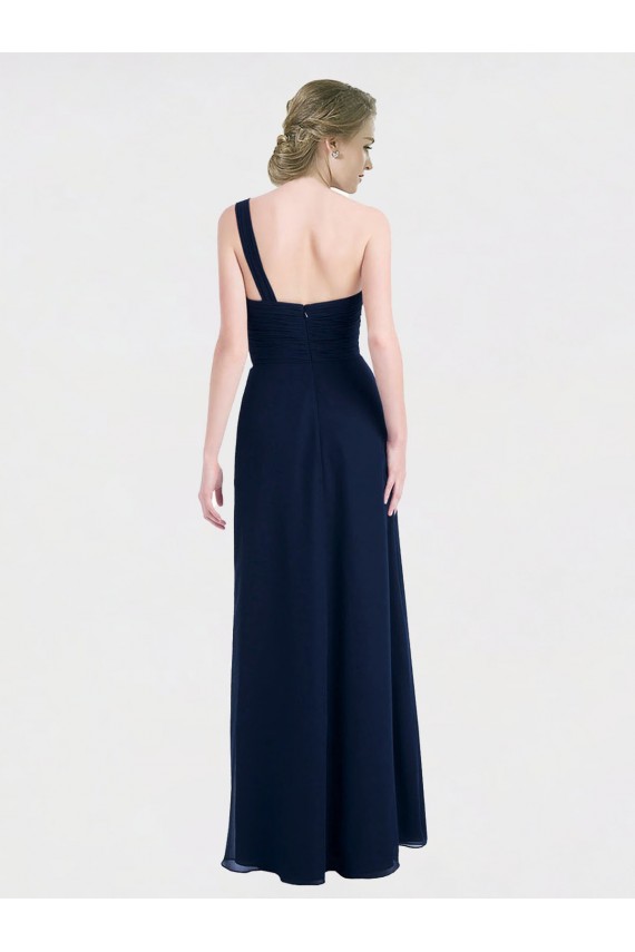 Soft Chiffon Sweetheart Low Back A-Line Dark Navy Bridesmaid Dress / Formal Dress Manchester