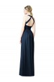 Chiffon V-Neck Keyhole Back A-Line Dark Navy Bridesmaid Dresses Manchester