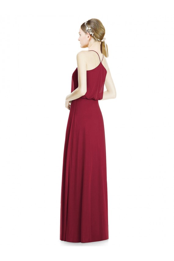 Soft Chiffon V-Neck A-Line Burgundy Evening Gowns / Bridesmaid Dress Manchester