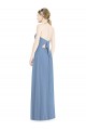 Chiffon Halter Neck Low Back A-Line Dusty Blue Bridesmaid Dress Manchester