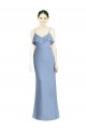 Soft Chiffon V-Neck Open Back A-Line Dusty Blue Bridesmaid Dresses Manchester