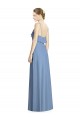 Soft Chiffon V-Neck Open Back A-Line Dusty Blue Bridesmaid Dresses Manchester