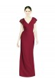 Soft Chiffon V-Neck V-Back Trumpet Burgundy Bridesmaid Dress Manchester