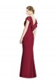 Soft Chiffon V-Neck V-Back Trumpet Burgundy Bridesmaid Dress Manchester