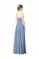Chiffon Strapless Low Back A-Line Dusty Blue Wedding Party Dress Manchester