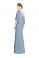 Soft Chiffon V-Neck Trumpet Dusty Blue Bridesmaid Dress Manchester