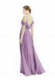 Soft Chiffon Spaghetti Straps Low Back A-Line Dark Lavender Semi Formal Evening Dress / Bridesmaid Dress Manchester