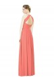Soft Chiffon Halter Neck Keyhole Back A-Line Coral Bridesmaid Dress Manchester