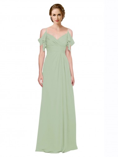 Lxue Chiffon Sweetheart Low Back A-Line Smoke Green Bridesmaid Dress Manchester