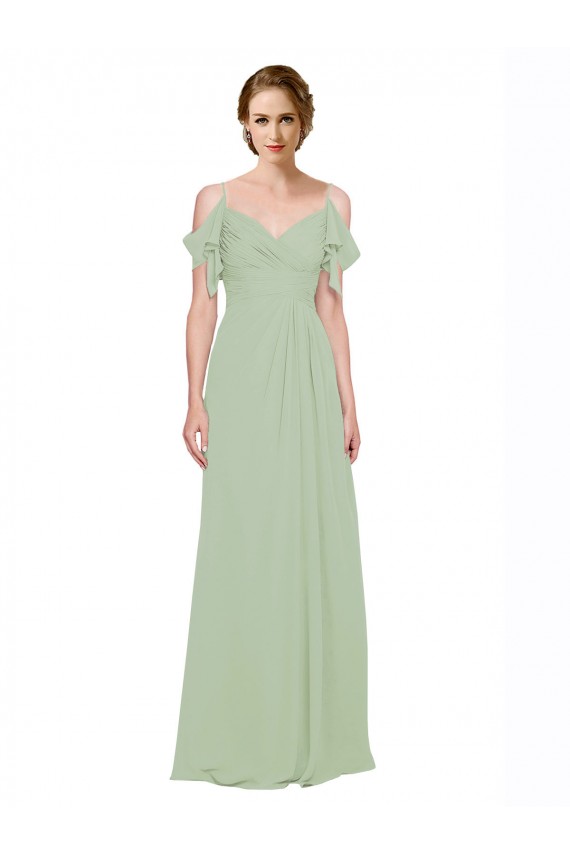 Lxue Chiffon Sweetheart Low Back A-Line Smoke Green Bridesmaid Dress Manchester