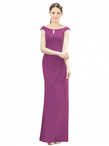 Soft Chiffon High Neck Mermaid Wild Berry Bridesmaid Dress Manchester