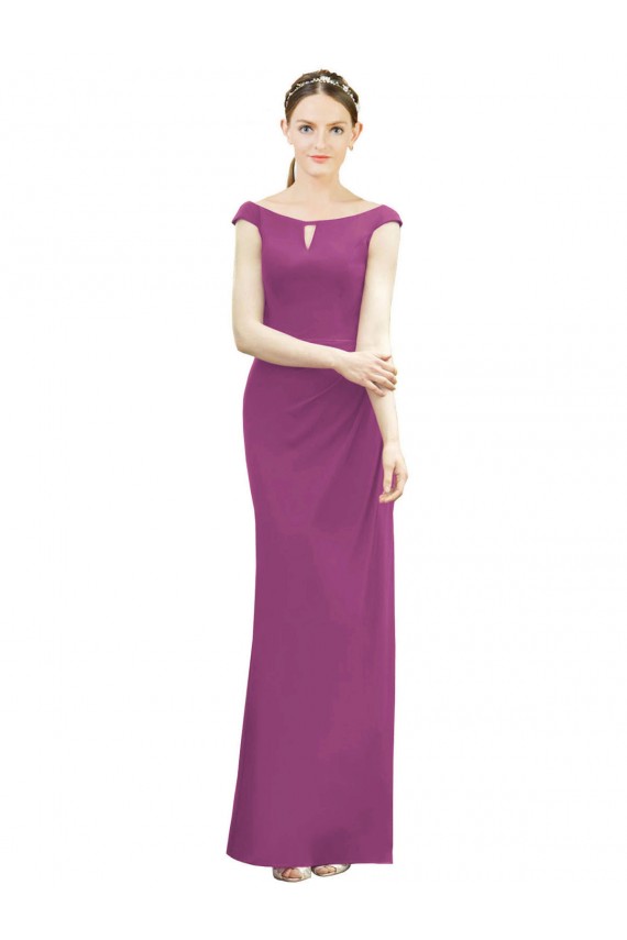 Soft Chiffon High Neck Mermaid Wild Berry Bridesmaid Dress Manchester