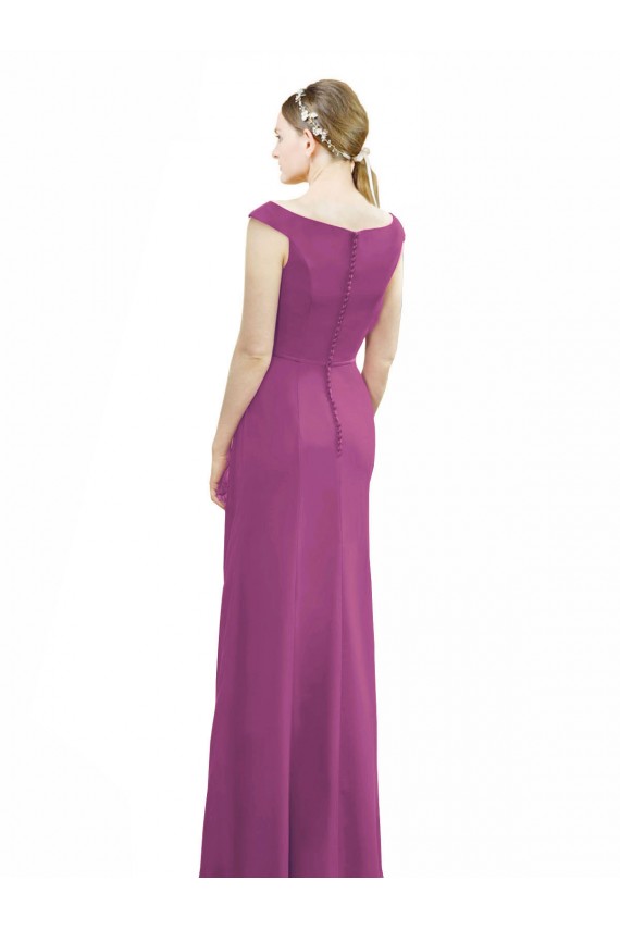 Soft Chiffon High Neck Mermaid Wild Berry Bridesmaid Dress Manchester
