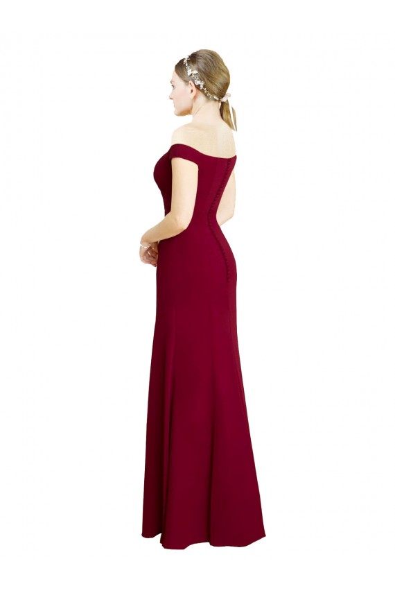 Soft Chiffon Off the Shoulder Mermaid Burgundy Black Tie Prom Dress / Bridesmaid Dress Manchester