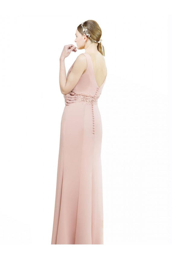 Soft Chiffon High Neck Mermaid Bliss Pink Bridesmaid Dress Manchester