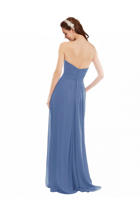 Soft Chiffon Strapless A-Line Windsor Blue Bridesmaid Dresses Manchester