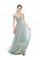 Soft Chiffon & Lace Off the Shoulder A-Line Sea Glass Bridesmaid Dress Manchester