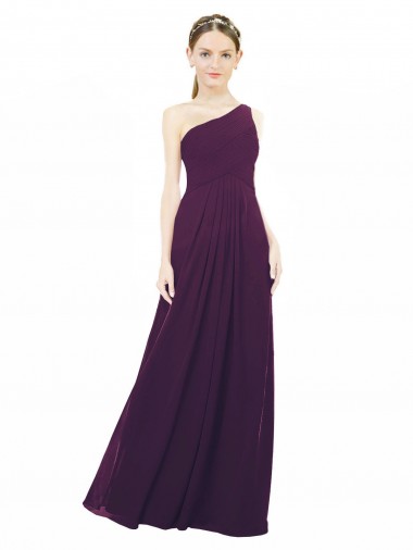 Chiffon One Shoulder A-Line Grape Bridal Party Dress / Evening Dress Manchester