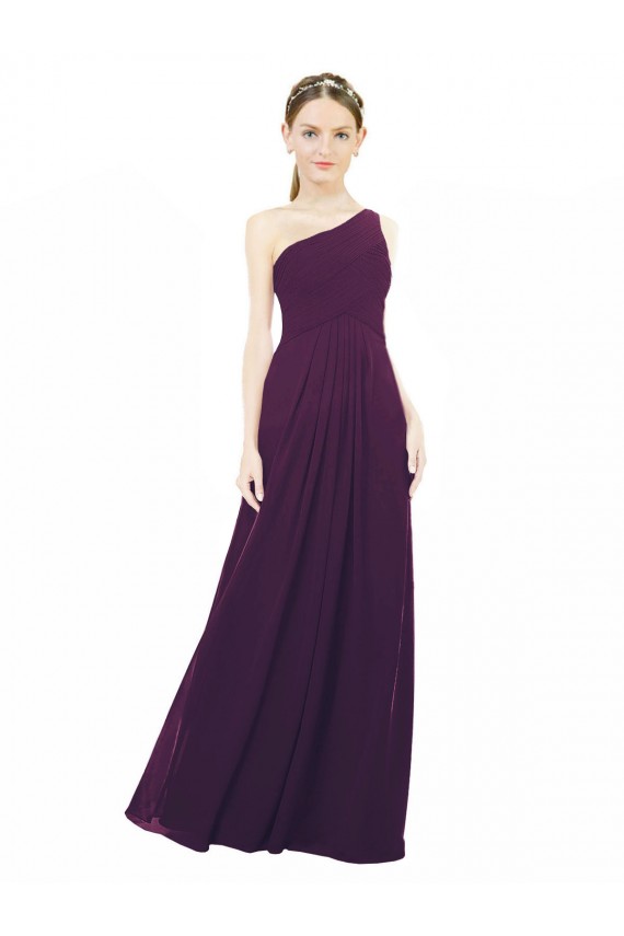 Chiffon One Shoulder A-Line Grape Bridal Party Dress / Evening Dress Manchester