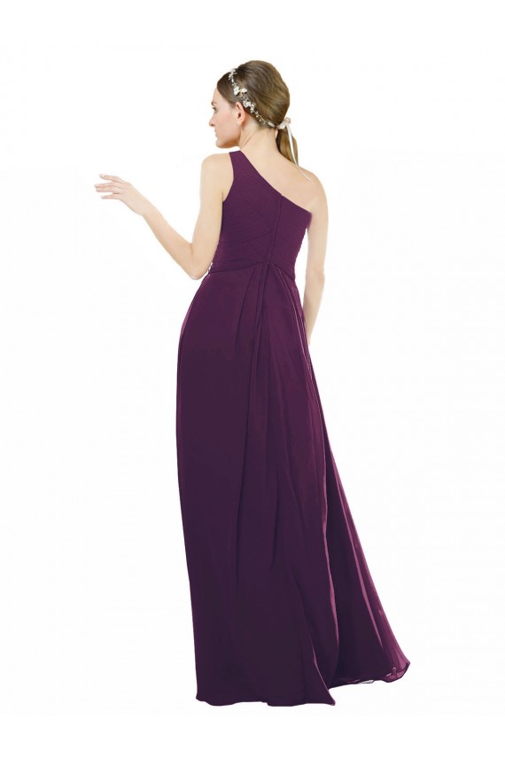 Chiffon One Shoulder A-Line Grape Bridal Party Dress / Evening Dress Manchester